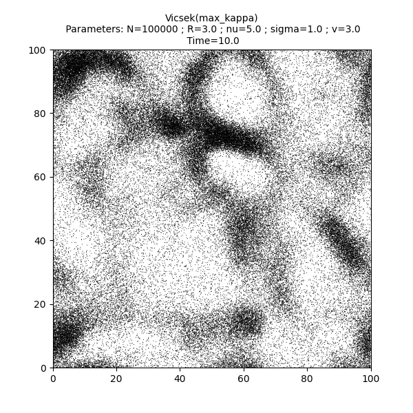 Vicsek(max_kappa)  Parameters: N=100000 ; R=3.0 ; nu=5.0 ; sigma=1.0 ; v=3.0  Time=10.0